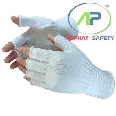 Găng tay sợi polyester cắt 5 ngón máy 14 kim